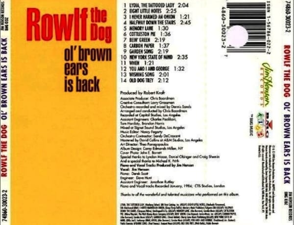 The Muppets - Rowlf The Dog - Ol' Brown Ears Is Back (1993) CD 2