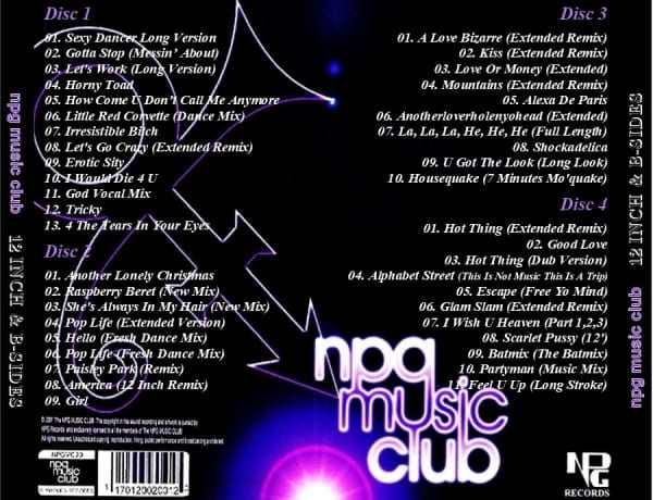 NPG (New Power Generation) Music Club - 12 Inch & B-Sides (2007) 4 CD SET 2