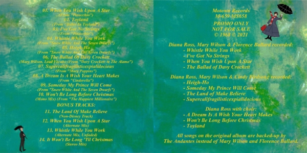 Diana Ross & The Supremes - Diana Ross & The Supremes Sing Disney Classics (UNRELEASED ALBUM) (EXPANDED EDITION) (1968 / 2021) CD