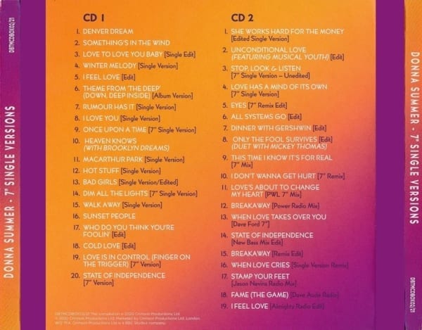 Donna Summer - 7" Single Versions (2020) 2 CD SET 4