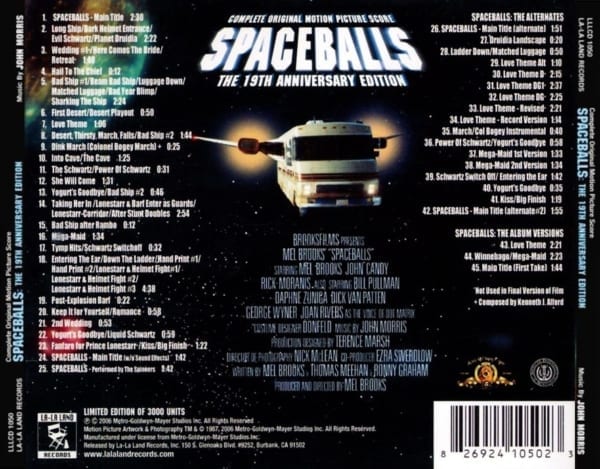 Spaceballs - Original Soundtrack (EXPANDED EDITION) (1987) / Complete Original Motion Picture Score (The 19th Anniversary Edition) (2012) 2 CD SET 4