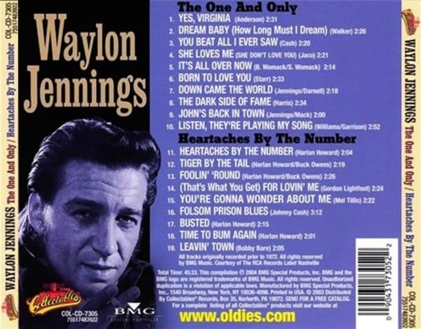 Waylon Jennings - The One And Only Waylon Jennings (1967) + Heartaches By The Number And Other Country Favorites (1972) (2004) CD 5