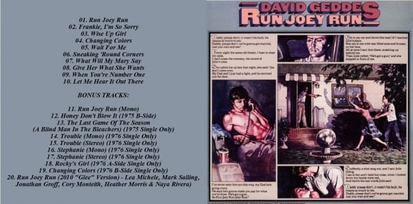 David Geddes - Run Joey Run (EXPANDED EDITION) (1975) CD 2