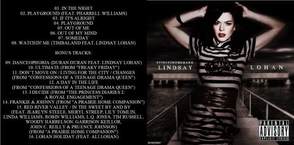Lindsay Lohan - Spirit In The Dark (Unreleased Album, Version 2) (2019) CD 2