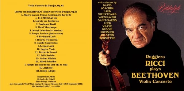 Ruggiero Ricci - Beethoven Violin Concerto (1995) CD 2