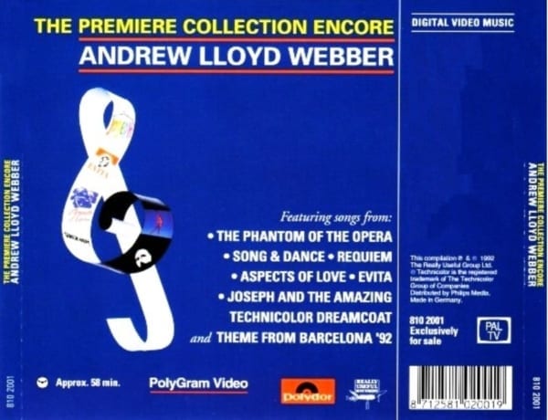 Andrew Lloyd Webber - The Premiere Collection Encore (1993) DVD 3
