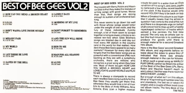The Bee Gees ‎- Best Of Bee Gees Vol. 2 (1973) CD 3