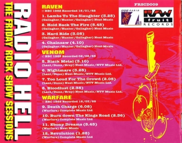 Radio Hell - The Friday Rock Show Sessions (Raven / Venom / Warfare) (1992) CD 4