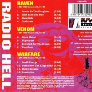 Radio Hell - The Friday Rock Show Sessions (Raven / Venom / Warfare) (1992) CD 6