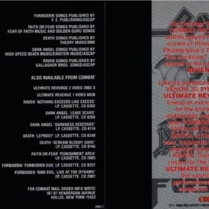 Ultimate Revenge 2 - Original Soundtrack (Dark Angel / Death / Forbidden / Faith or Fear) (1989) CD 6