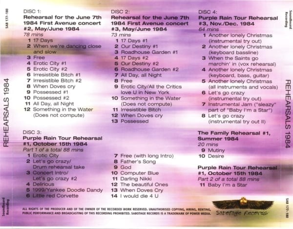 Prince - Purple Rush 3: The Third Shot (Rehearsals 1984) 4 CD SET 3