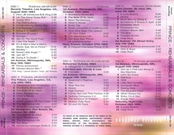 Prince - Purple Rush 6: Let The Good Tapes Roll! (Rehearsals & Concerts 1983-85) 6 CD SET 3
