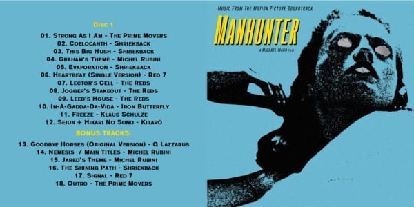 Manhunter - Original Soundtrack (EXPANDED EDITION) (1986 2020) 2 CD SET 1