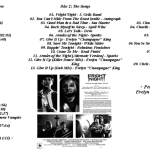 Brad Fiedel - Fright Night - Original Soundtrack (FINAL CUT: COMPLETE MOTION PICTURE SOUNDTRACK) (1985) 3 CD SET