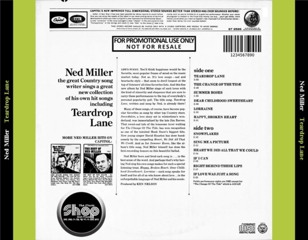 Ned Miller ‎- Teardrop Lane (1967) CD