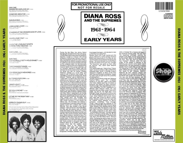 Diana Ross and The Supremes - 1961 - 1964 Early Years (1980) CD