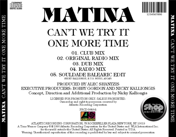 Matina - Can’t We Try It One More Time (The Remixes) (1990) CD