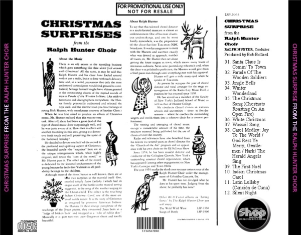 The Ralph Hunter Choir - Christmas Surprise From The Ralph Hunter Choir (1959) CD