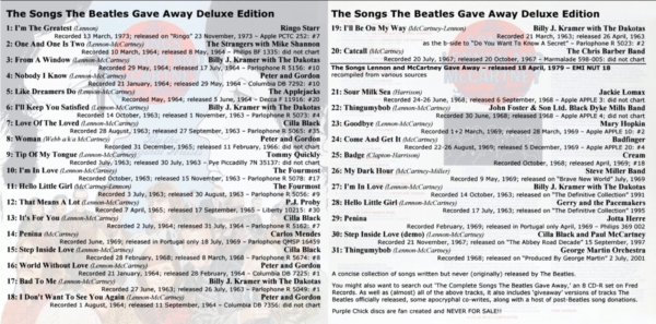 Various Artists - The Songs Lennon And McCartney Gave Away (DELUXE EDITION) (1971) CD
