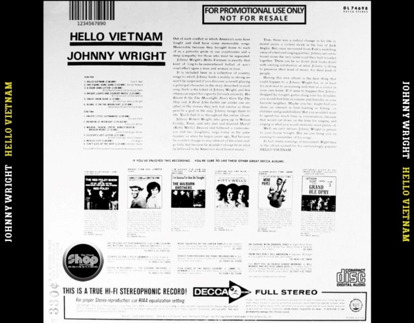 Johnny Wright - Hello Vietnam (1965) CD