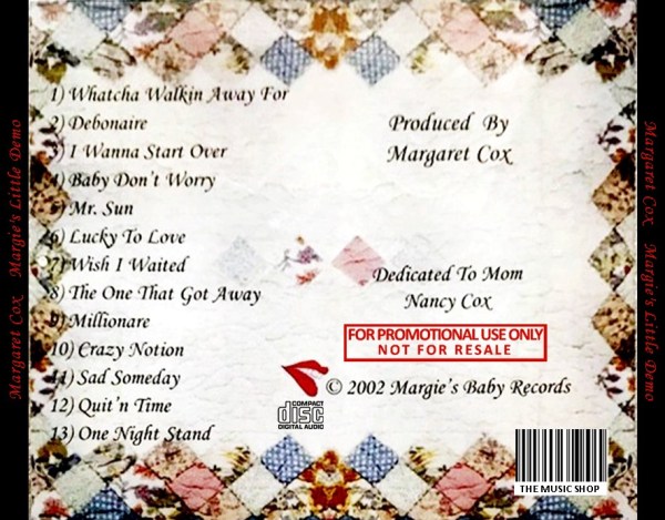 Margaret Cox (A.K.A. Margie Cox / Ta Mara & The Seen) - Margie's Little Demo (2003) CD