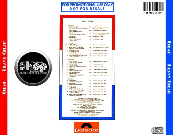 Cream - Heavy Cream (Jack Bruce) (Eric Clapton) (Ginger Baker) (1972) 2 CD SET