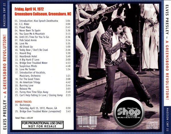 Elvis Presley - A Greensboro Revolution! (2008) CD