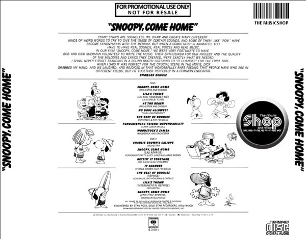 Snoopy, Come Home - Original Soundtrack (1972) CD