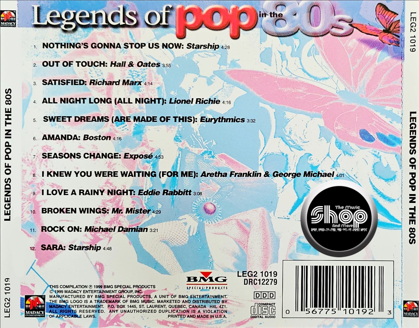 Various Artists - Legends Of Pop In The 80s (1999) CD -