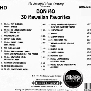 Don Ho - 30 Hawaiian Favorites (1979) CD