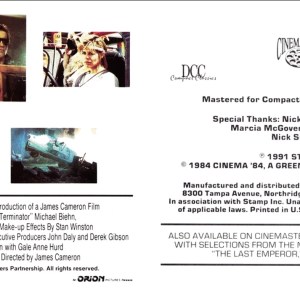 Brad Fiedel - The Terminator - Original Soundtrack (1991) CD