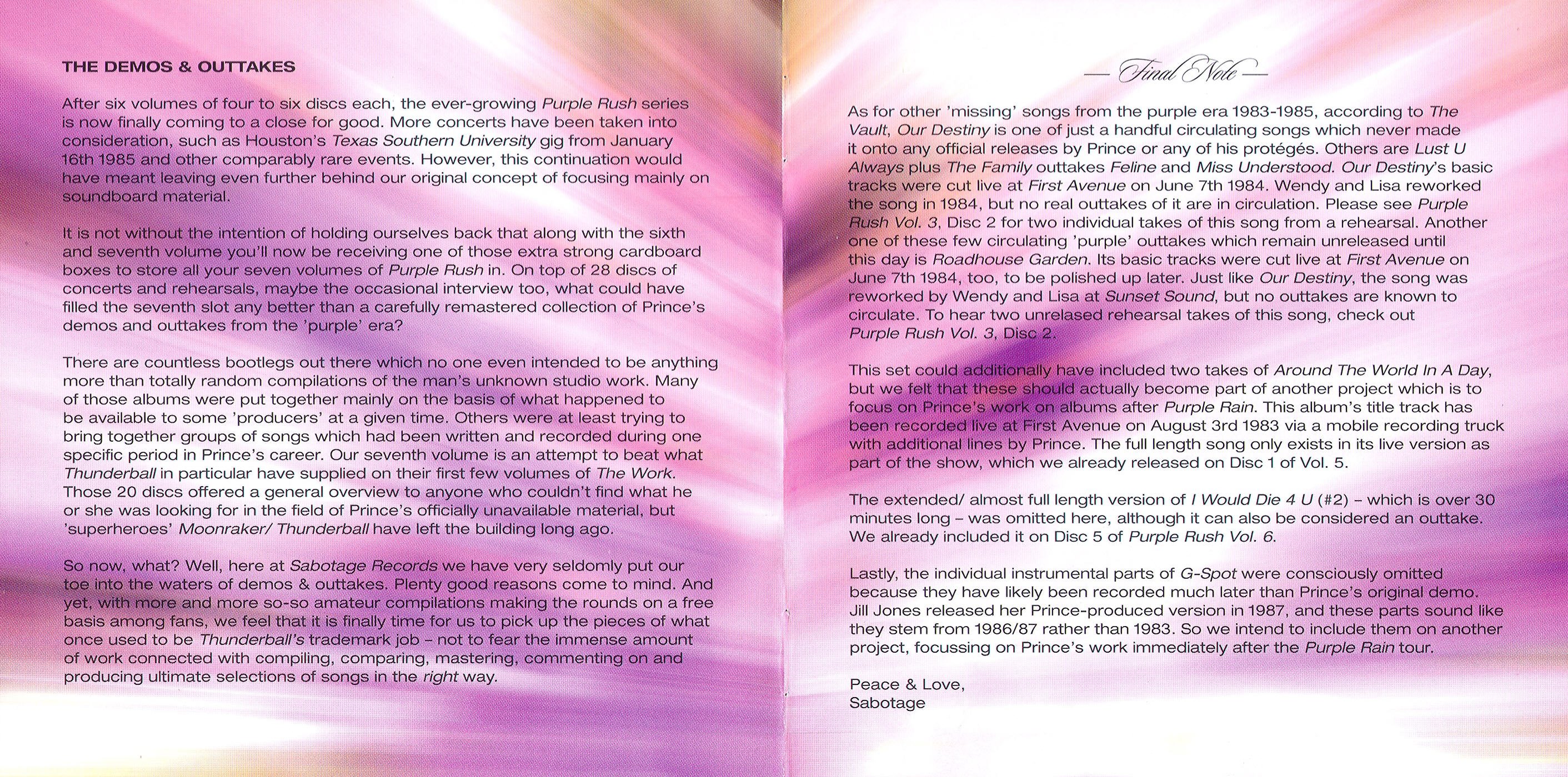 Prince - Purple Rush 7: The Demos & Outtakes (Sessions 1983 - 1985) 4 CD SET 2 Prince - Purple Rush 7: The Demos & Outtakes (Sessions 1983 - 1985) 4 CD SET - Image 2